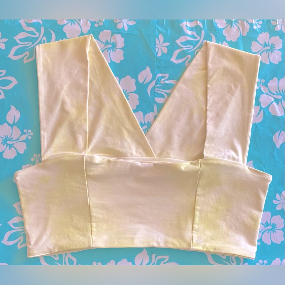 L*Space Yellow Custom Tie-Dye Parker Bikini Top, Large